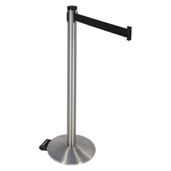 Barrier Post, SatinSS, Blk Belt, 2in Belt W
