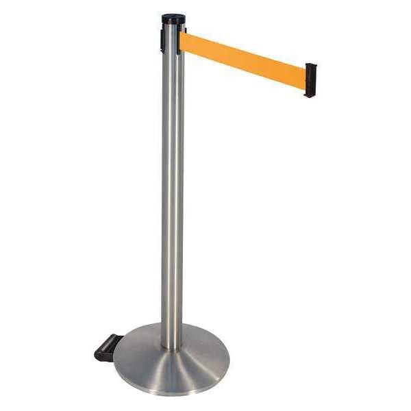Barrier Post, Orange Belt, w/Base, 40 in. H