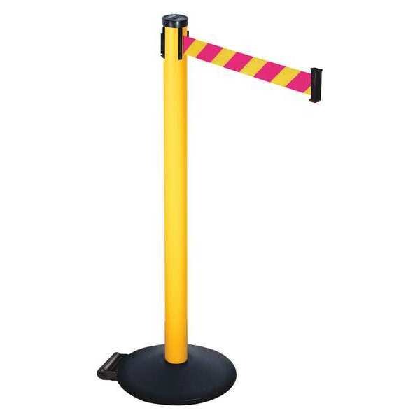 Barrier Post, Magenta/Ylw Belt, 2in Belt W