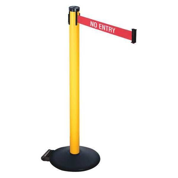 Barrier Post, 40in. H, 2in Belt W, No Entry