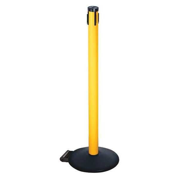Belt Barrier Rcvr. Post, Yellow, Cast Iron