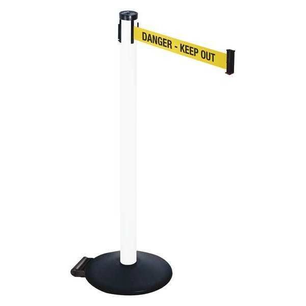 Barrier Post, Ylw/Black Text, 2 in. Belt W