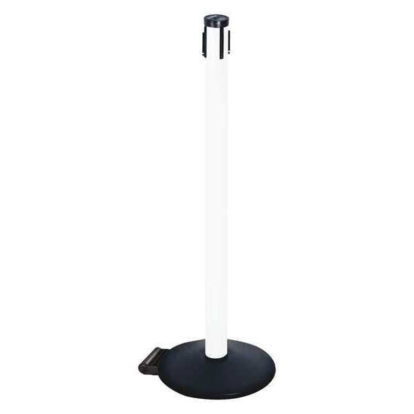 Belt Barrier Rcvr. Post, White, Cast Iron