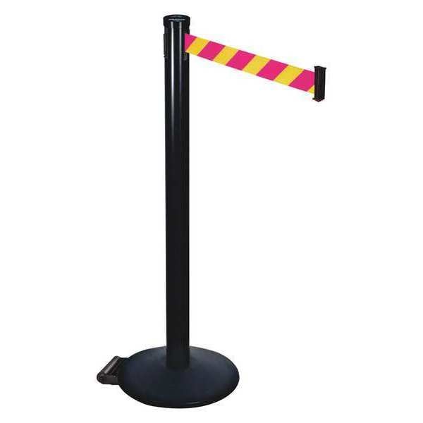 Barrier Post, Magenta/Ylw Belt, 2in Belt W