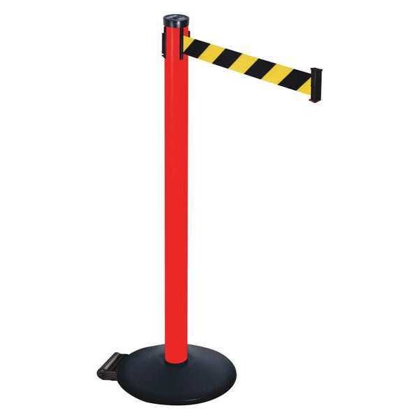Barrier Post, Black/Ylw Belt, 2 in. Belt W