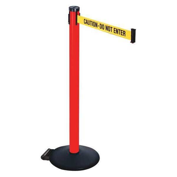 Barrier Post, Ylw/Black Text, 2 in. Belt W