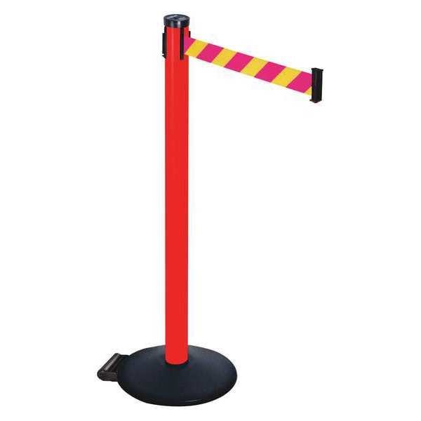Barrier Post, Magenta/Ylw Belt, 2in Belt W