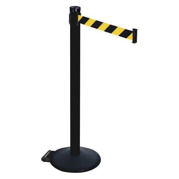 Barrier Post, Black/Ylw Belt, 2 in. Belt W