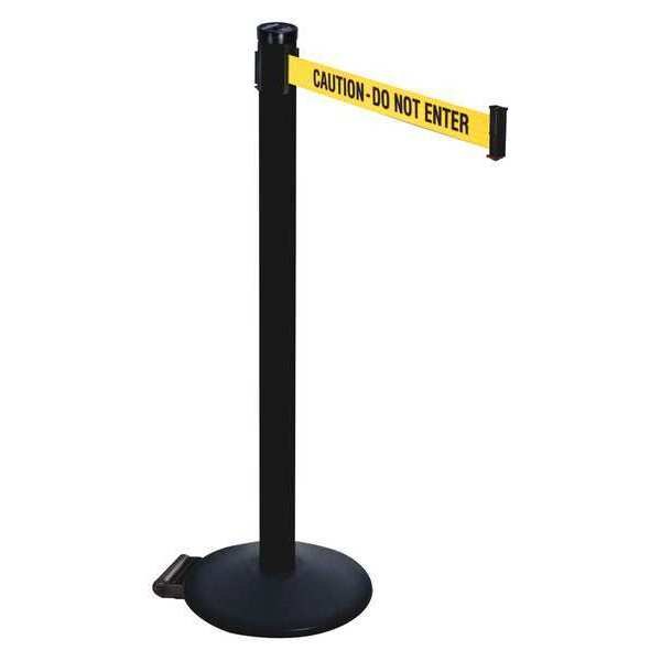Barrier Post, Ylw/Black Text, 2 in. Belt W