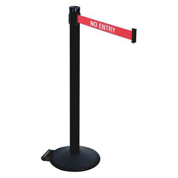 Barrier Post, 2 in. Belt W, No Entry