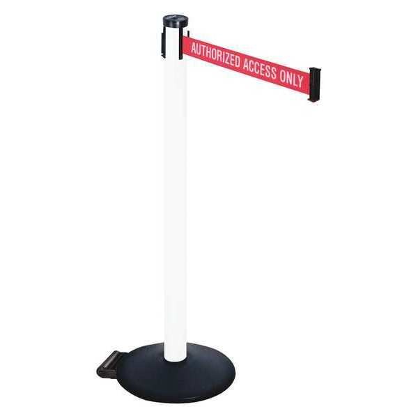 Barrier Post, Red/White Belt Text, Black