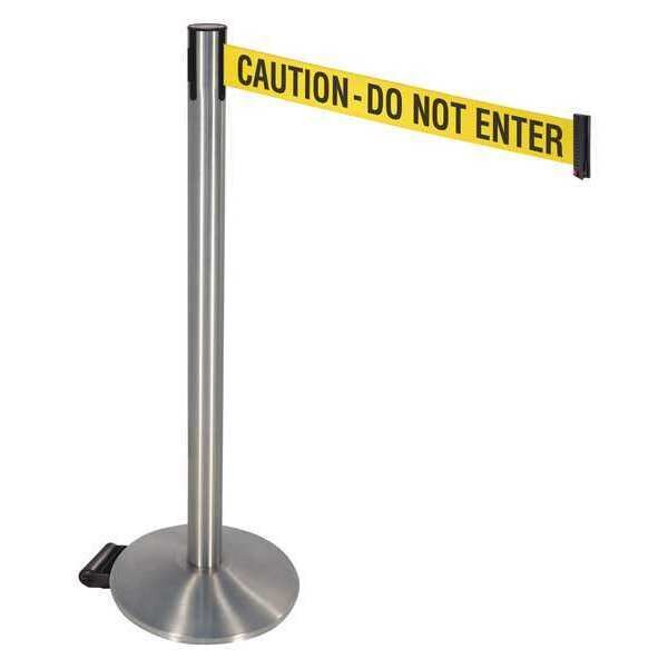 Barrier Post, Satin SS, Gray, Ylw/Blk Text