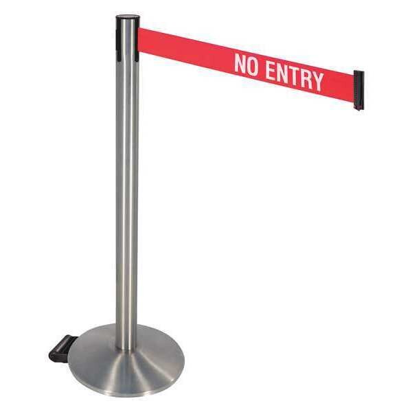 Barrier Post, Gray, 40 in. H, No Entry