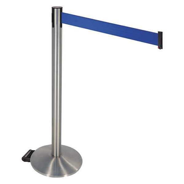 Barrier Post, Blue Belt, w/Wheels, Sloped