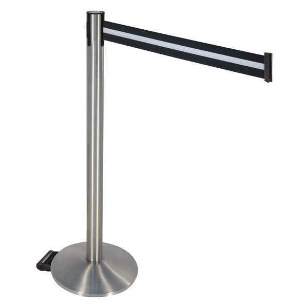Barrier Post, Black/White Belt, w/Wheels