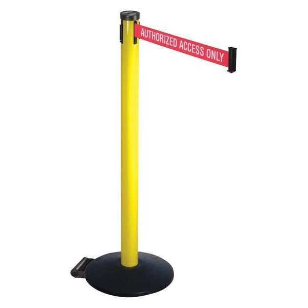 Barrier Post, Black, Red/White Belt Text