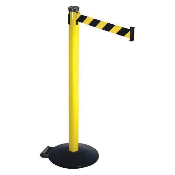 Barrier Post, Black/Ylw Belt, 2 in. Belt W