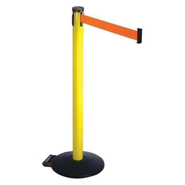 Barrier Post, Black, w/Wheels, 2 in. Belt W