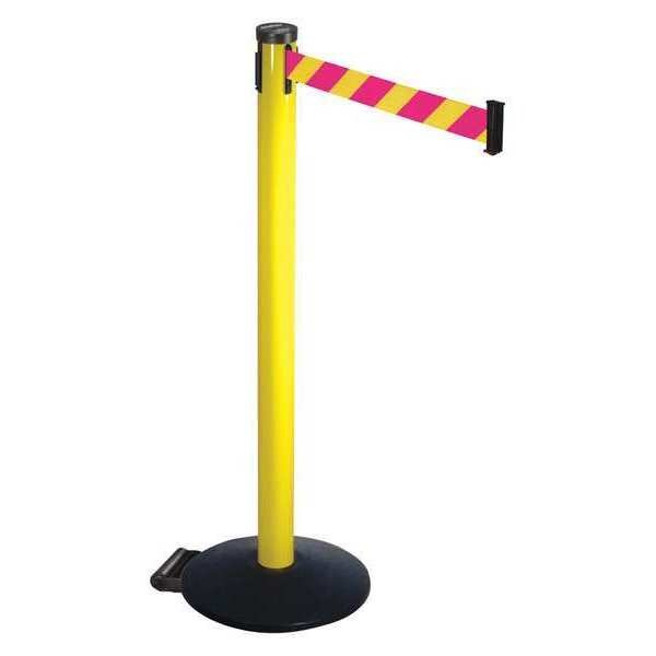 Barrier Post, Magenta/Ylw Belt, 2in Belt W