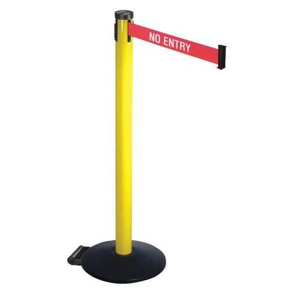 Barrier Post, 40in. H, 2 n Belt W, No Entry