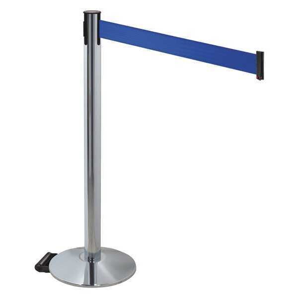 Barrier Post, Gray, Blue Belt, w/Wheels
