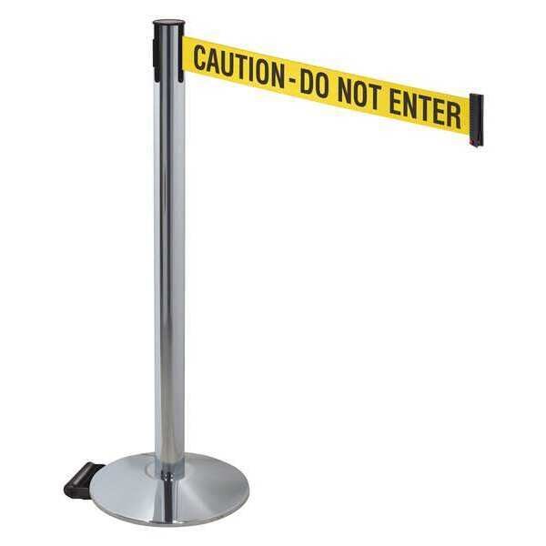 Barrier Post, Gray, w/Wheels, Ylw/Blk Text