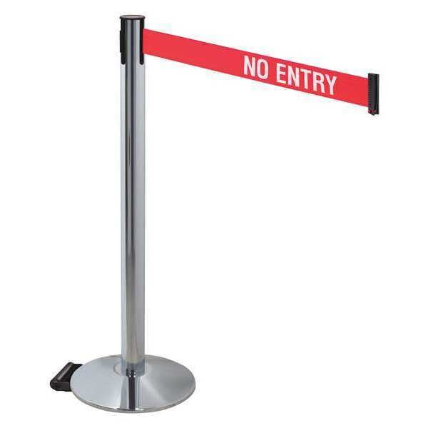 Barrier Post, Gray, w/Wheels, No Entry