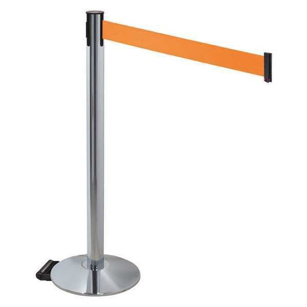 Barrier Post, Gray, Orange Belt, w/Wheels