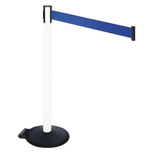 Barrier Post, PVC Post, Blue Belt, w/Wheels