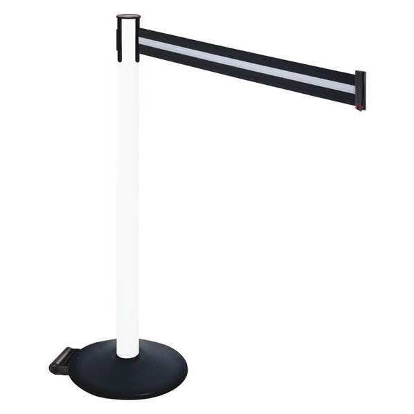 Barrier Post, Black/White Belt, w/Wheels