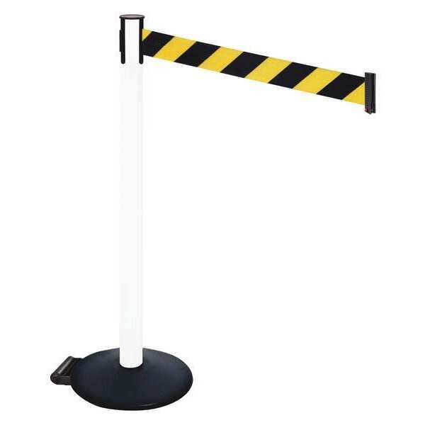 Barrier Post, Black/Yellow Belt, w/Wheels