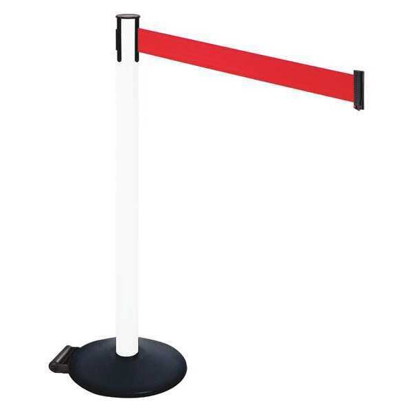 Barrier Post, PVC Post, Red Belt, w/Wheels