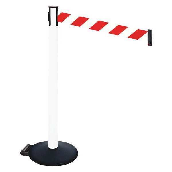 Barrier Post, Red/White Belt, w/Wheels