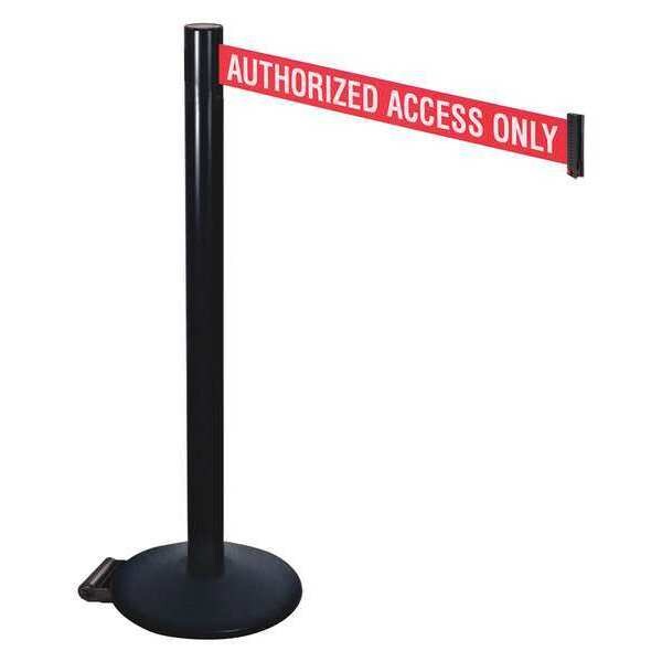 Barrier Post, Black, w/Wheels, 3 in. Belt W