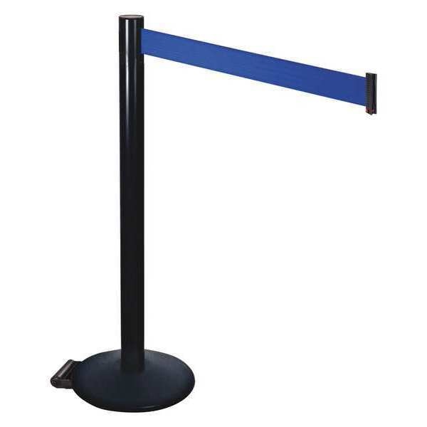 Barrier Post, Black, Blue Belt, w/Wheels