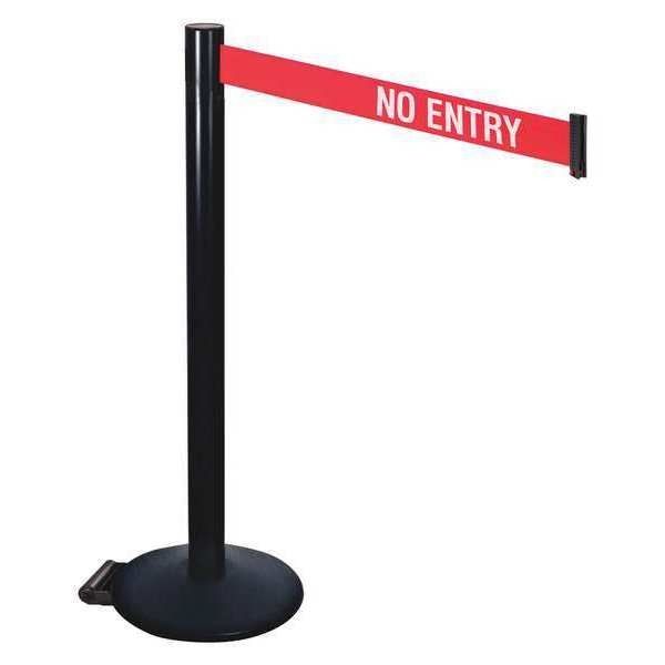 Barrier Post, Black, 40 in. H, No Entry