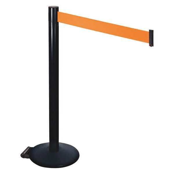 Barrier Post, Black, Orange Belt, w/Wheels