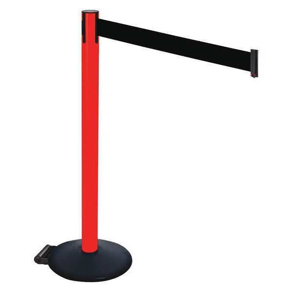 Barrier Post, PVC Post, Blk Belt, w/Wheels