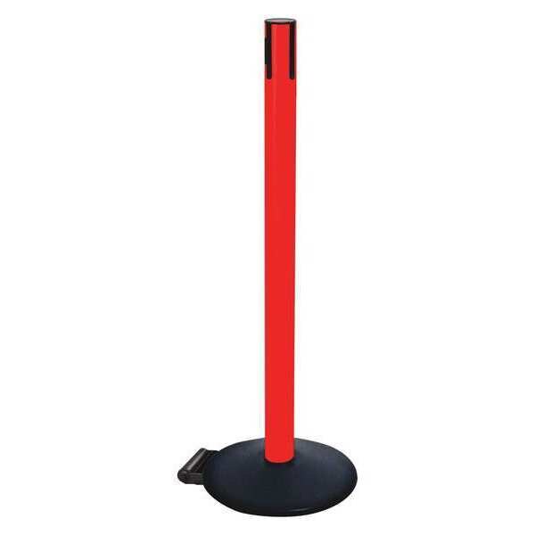 Belt Barrier Rcvr. Post, Red, Cast Iron