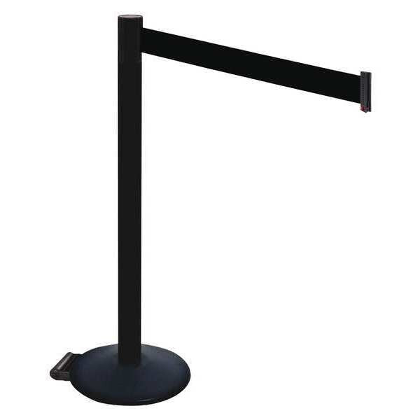 Barrier Post, PVC Post, Blk Belt, w/Wheels