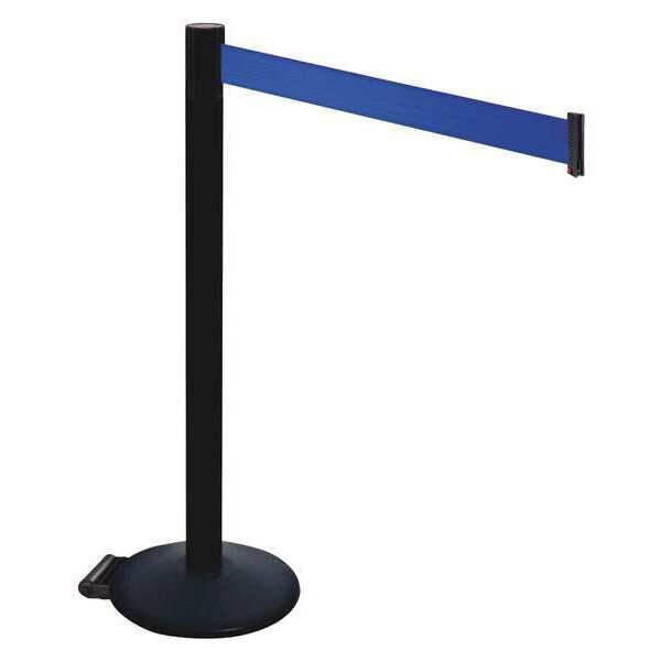Barrier Post, PVC Post, Blue Belt, w/Wheels
