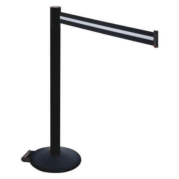 Barrier Post, Black/White Belt, w/Wheels