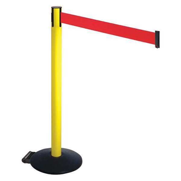Barrier Post, Black, Red Belt, w/Wheels