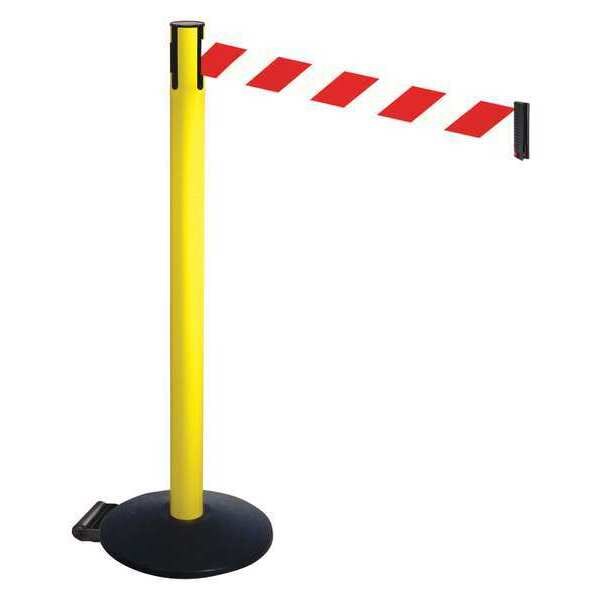 Barrier Post, Blk, Red/White Belt, w/Wheels