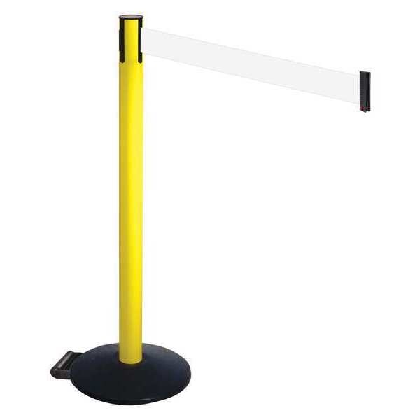Barrier Post, Black, White Belt, w/Wheels