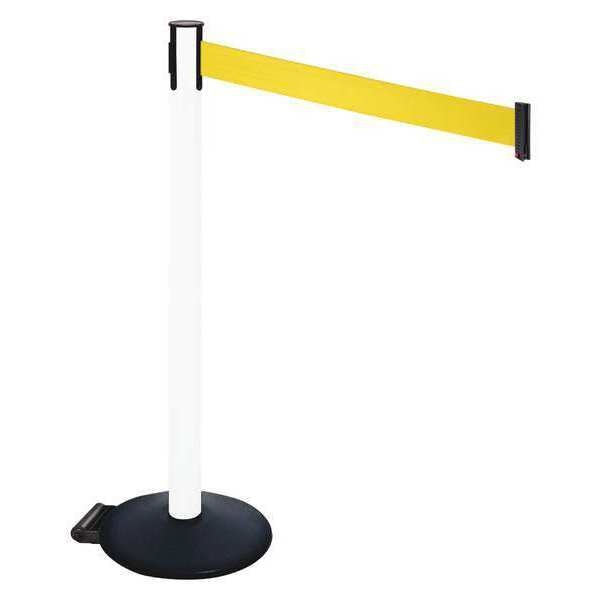Barrier Post, PVC Post, Ylw Belt, w/Wheels