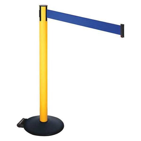 Barrier Post, PVC Post, Blue Belt, w/Wheels