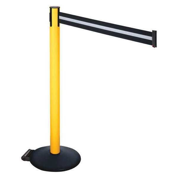 Barrier Post, Black/White Belt, w/Wheels