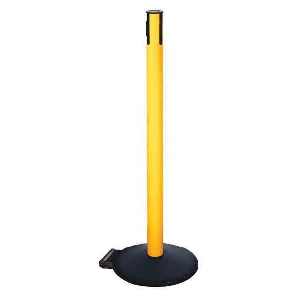 Belt Barrier Rcvr. Post, Yellow, Cast Iron