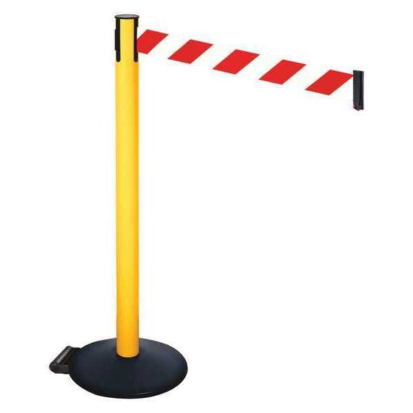 Barrier Post, Red/White Belt, w/Wheels